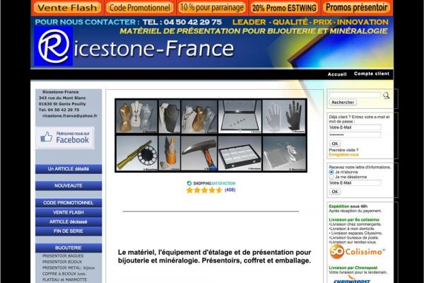 RICESTONE-FRANCE: fournisseur de matériel et présentoirs et fournitures de bijouterie et minéralogie